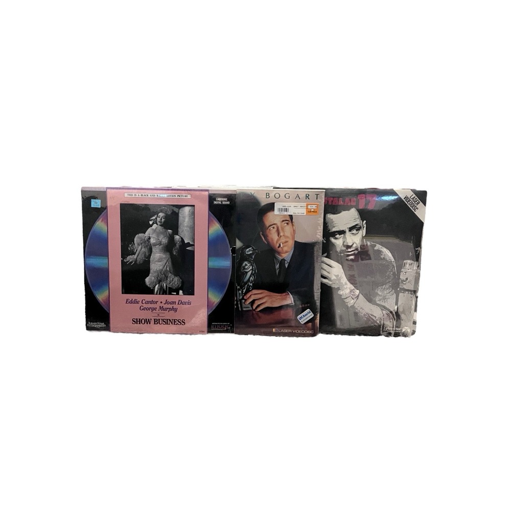 Black & White Classics 3 Laserdisc Lot Stalag 17, Show Business & Maltese Falcon